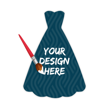 Custom Plastic 3.5" x 2.5" Wedding Dress Shape Cards