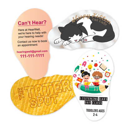Custom Plastic 3.5" x 2" Ear Shape Cards