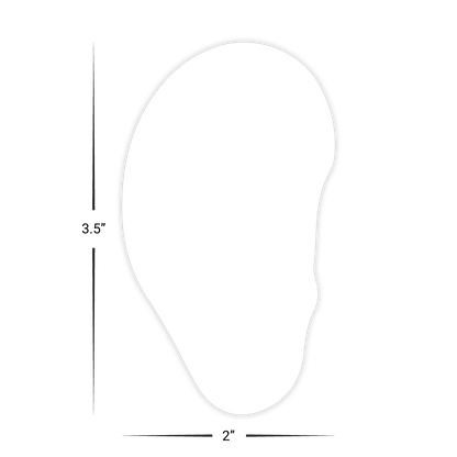 Custom Plastic 3.5" x 2" Ear Shape Cards