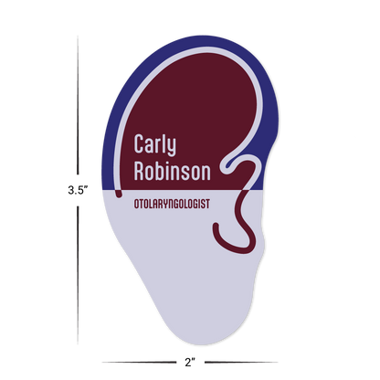 Custom Plastic 3.5" x 2" Ear Shape Cards