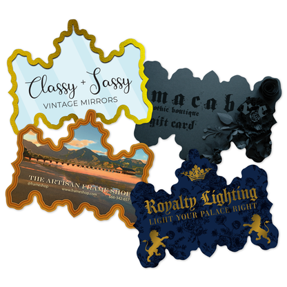 Custom Plastic 4" x 3.1" Ornate Chandelier Cards