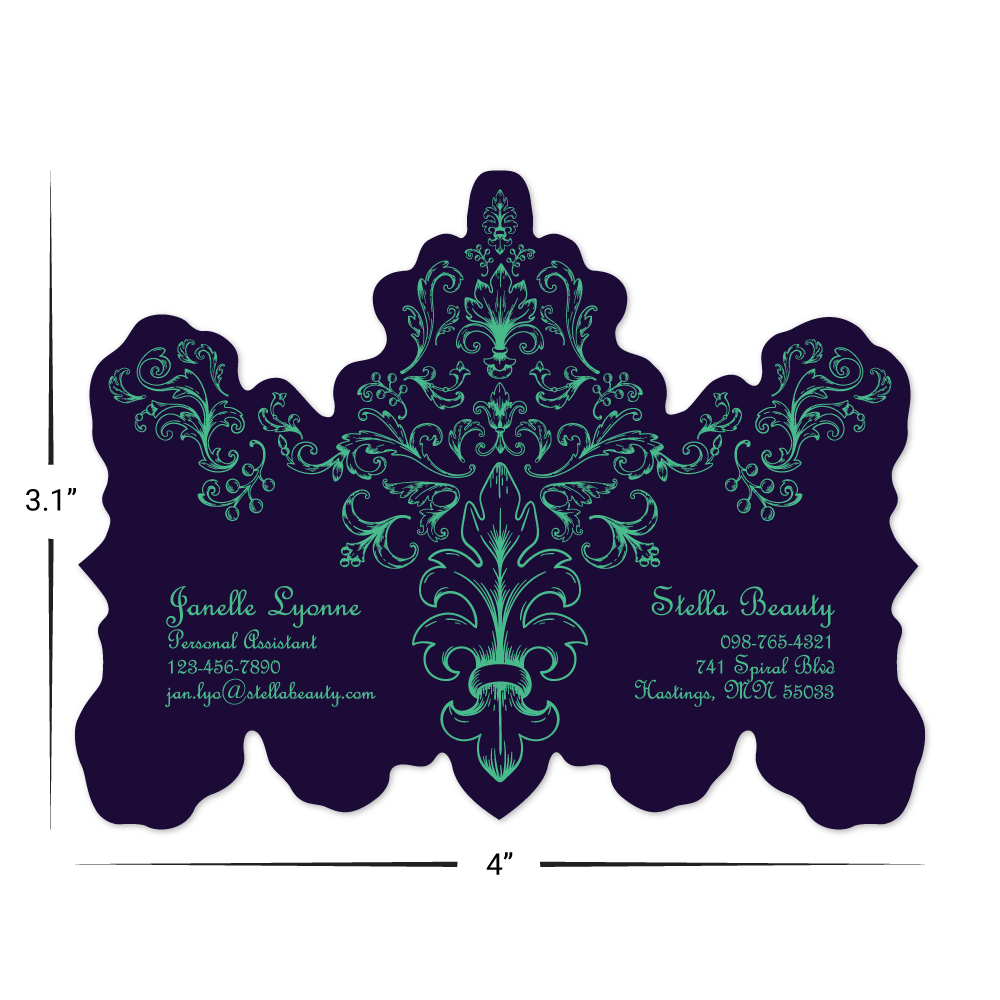 Custom Plastic 4" x 3.1" Ornate Chandelier Cards
