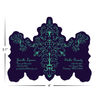 Custom Plastic 4" x 3.1" Ornate Chandelier Cards