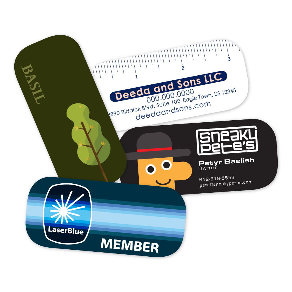 Custom Plastic 3.375" x 1.5" Extra Rounded Cards