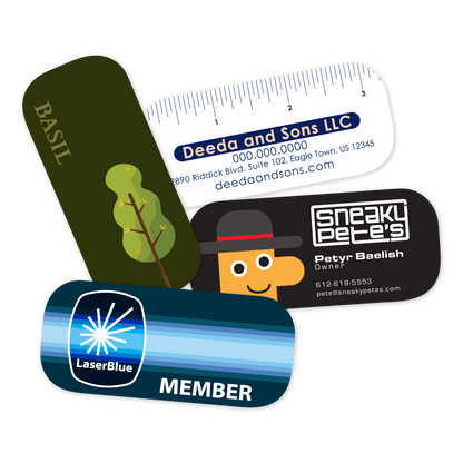 Custom Plastic 3.375" x 1.5" Extra Rounded Cards