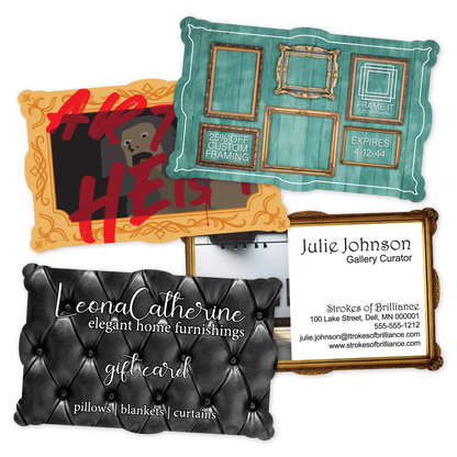 Custom Plastic 3.375" x 2.125" Fancy Frame Cards