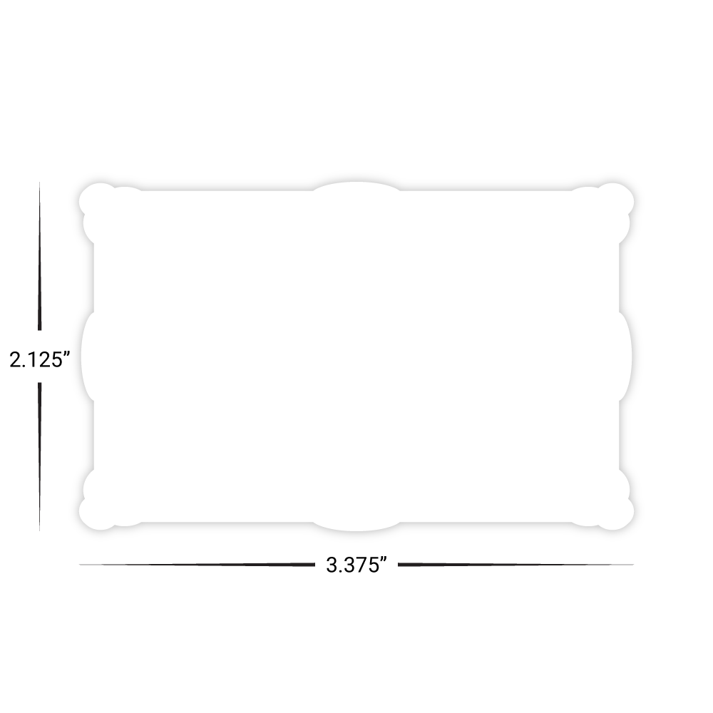 Custom Plastic 3.375" x 2.125" Fancy Frame Cards