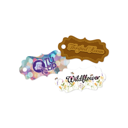 Custom Plastic 2.125" x 1" Fancy Key Tags