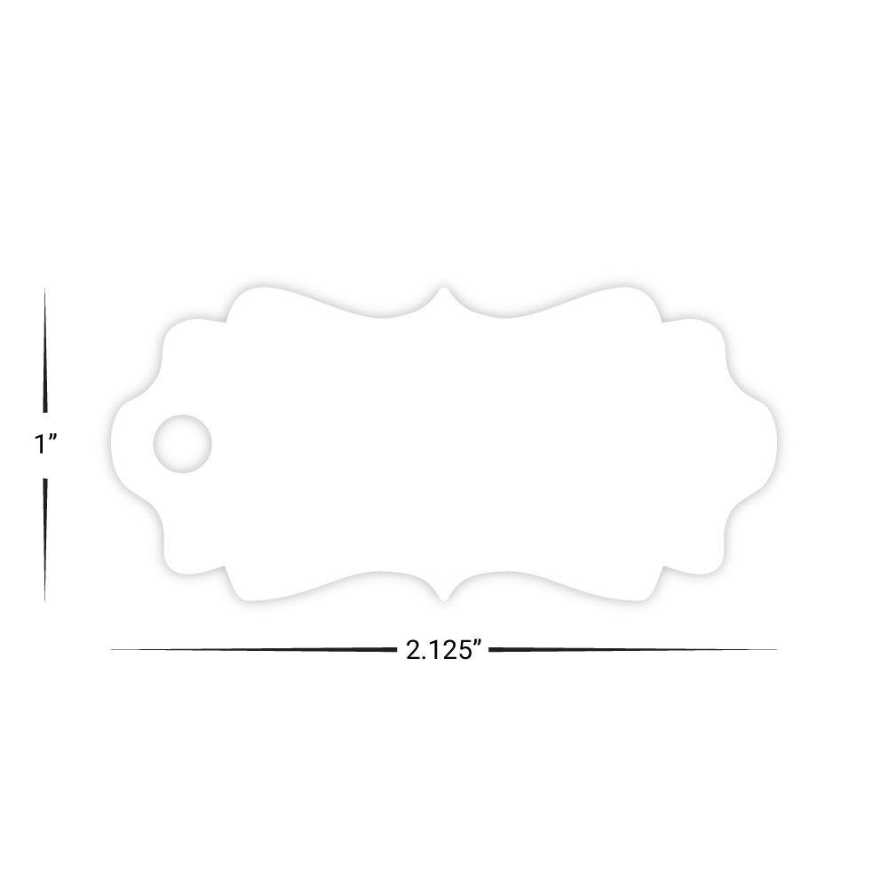 Custom Plastic 2.125" x 1" Fancy Key Tags
