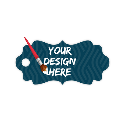 Custom Plastic 2.125" x 1" Fancy Key Tags