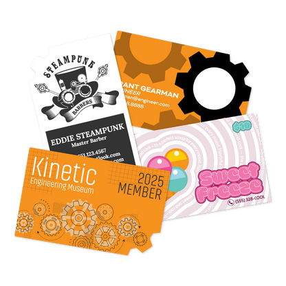 Custom Plastic 3.375" x 2.125" Gear Corner Cards
