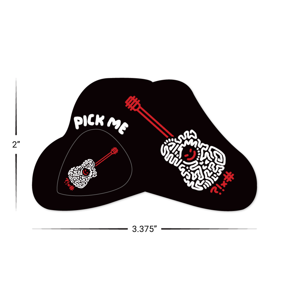 Custom Plastic 3.375" x 2" Punch-Out Guitar Pick Cards