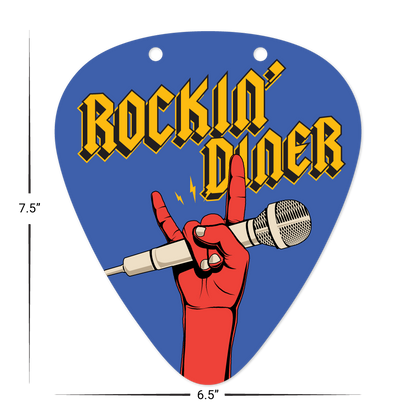 Custom Guitar Pick Menu/Signage - 7.5" x 6.5"