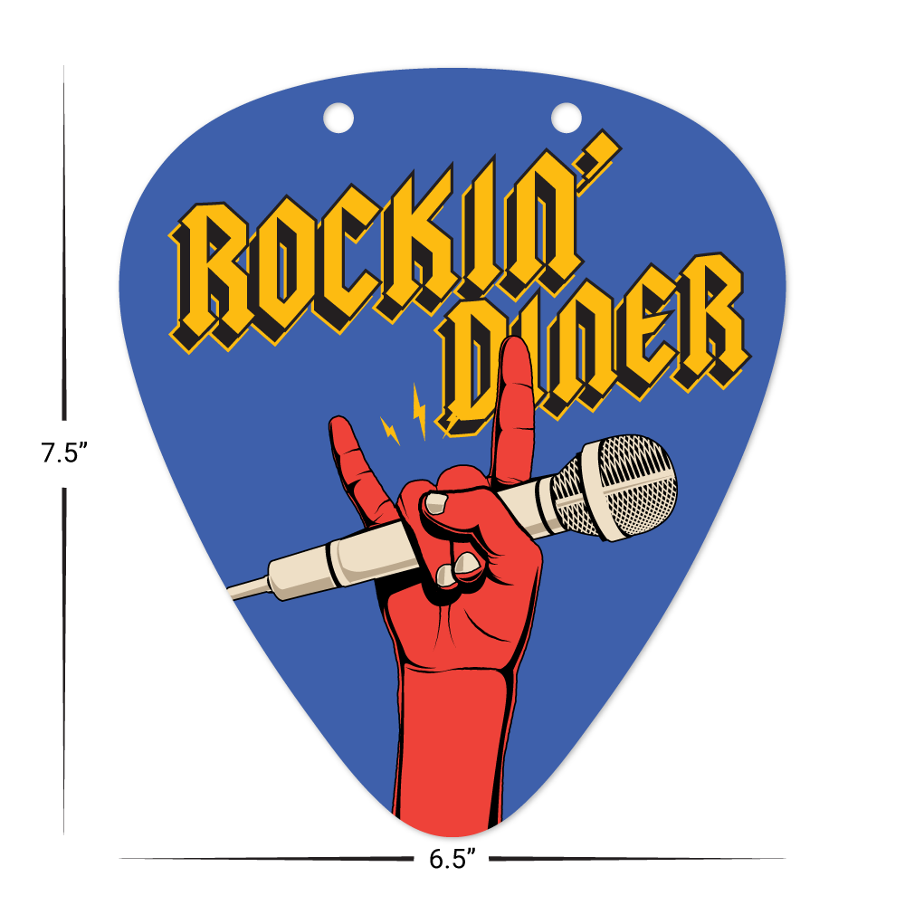 Custom Guitar Pick Menu/Signage - 7.5