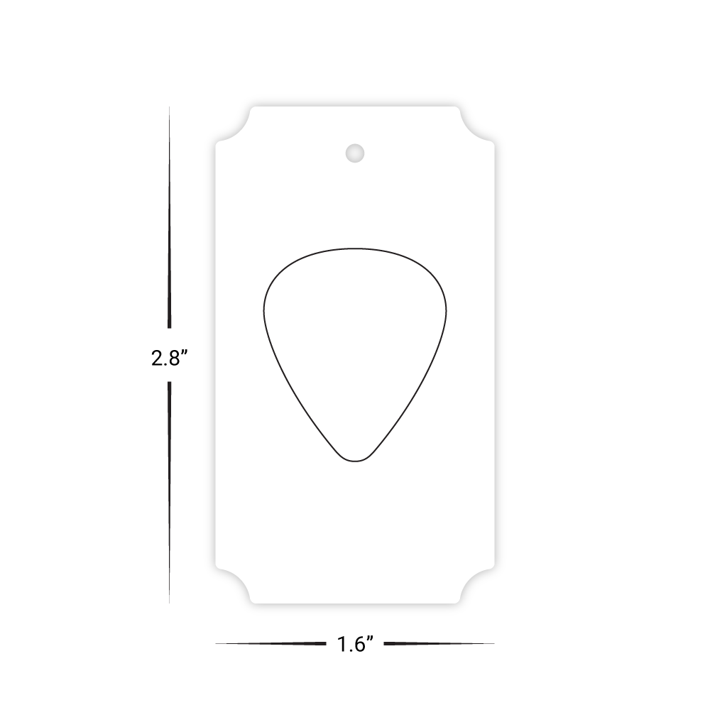 Custom Plastic 2.8" x 1.6" Punch-Out Guitar Pick Combo Cards