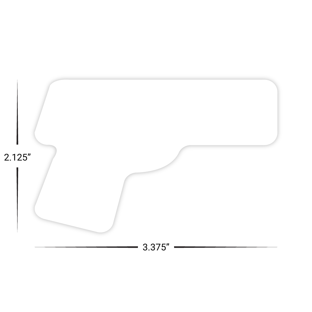 Custom Plastic 3.375" x 2.125" Pistol Cards