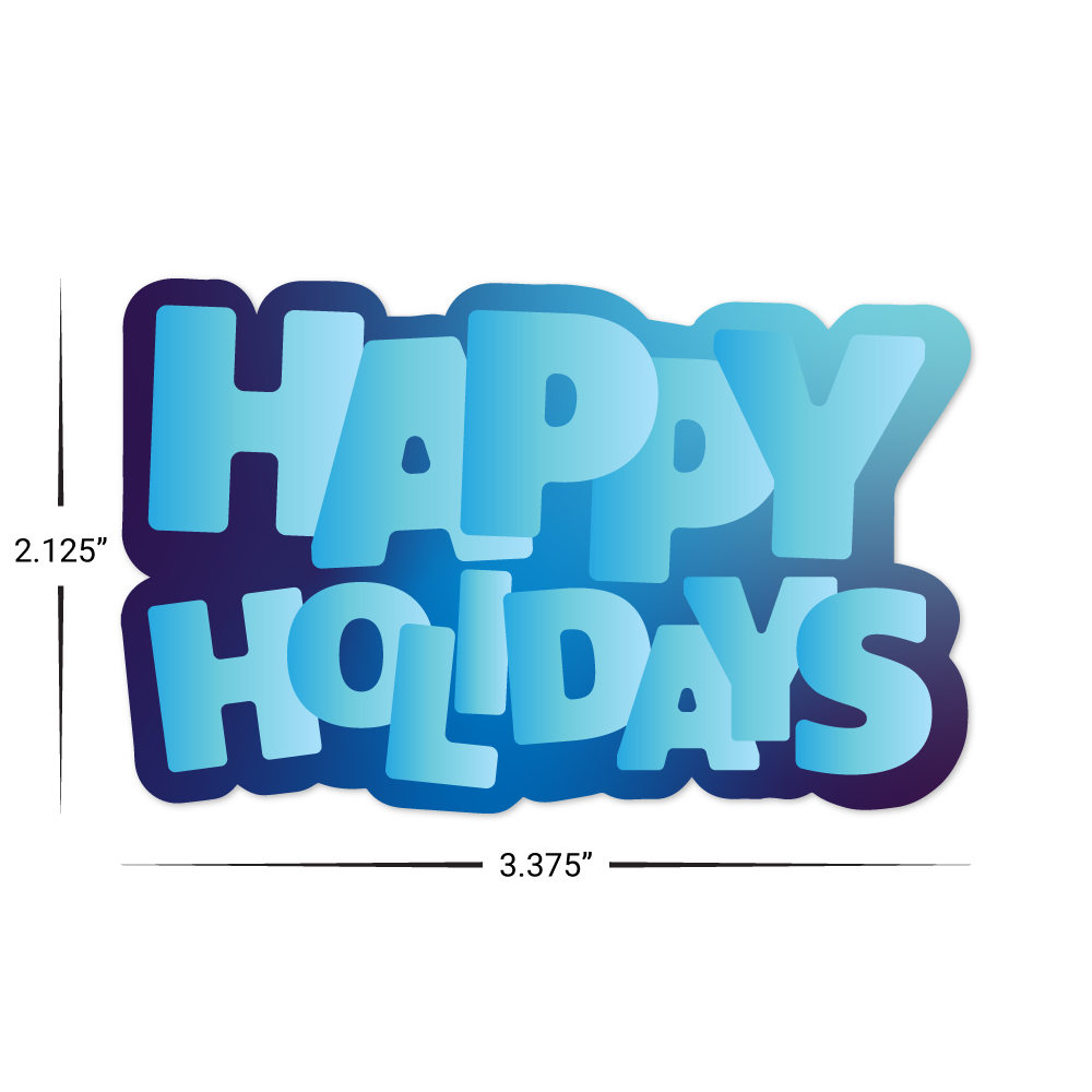 Custom Plastic 3.375" x 2.125" Happy Holidays Shape Cards