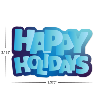 Custom Plastic 3.375" x 2.125" Happy Holidays Shape Cards