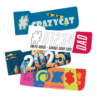 Custom Plastic 3.375" x 1.25" Punch-Out Hashtag Cards