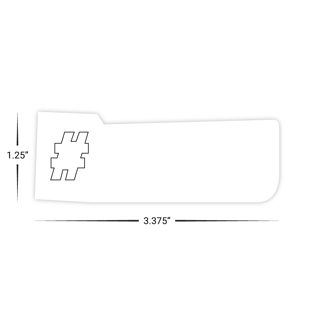 Custom Plastic 3.375" x 1.25" Punch-Out Hashtag Cards