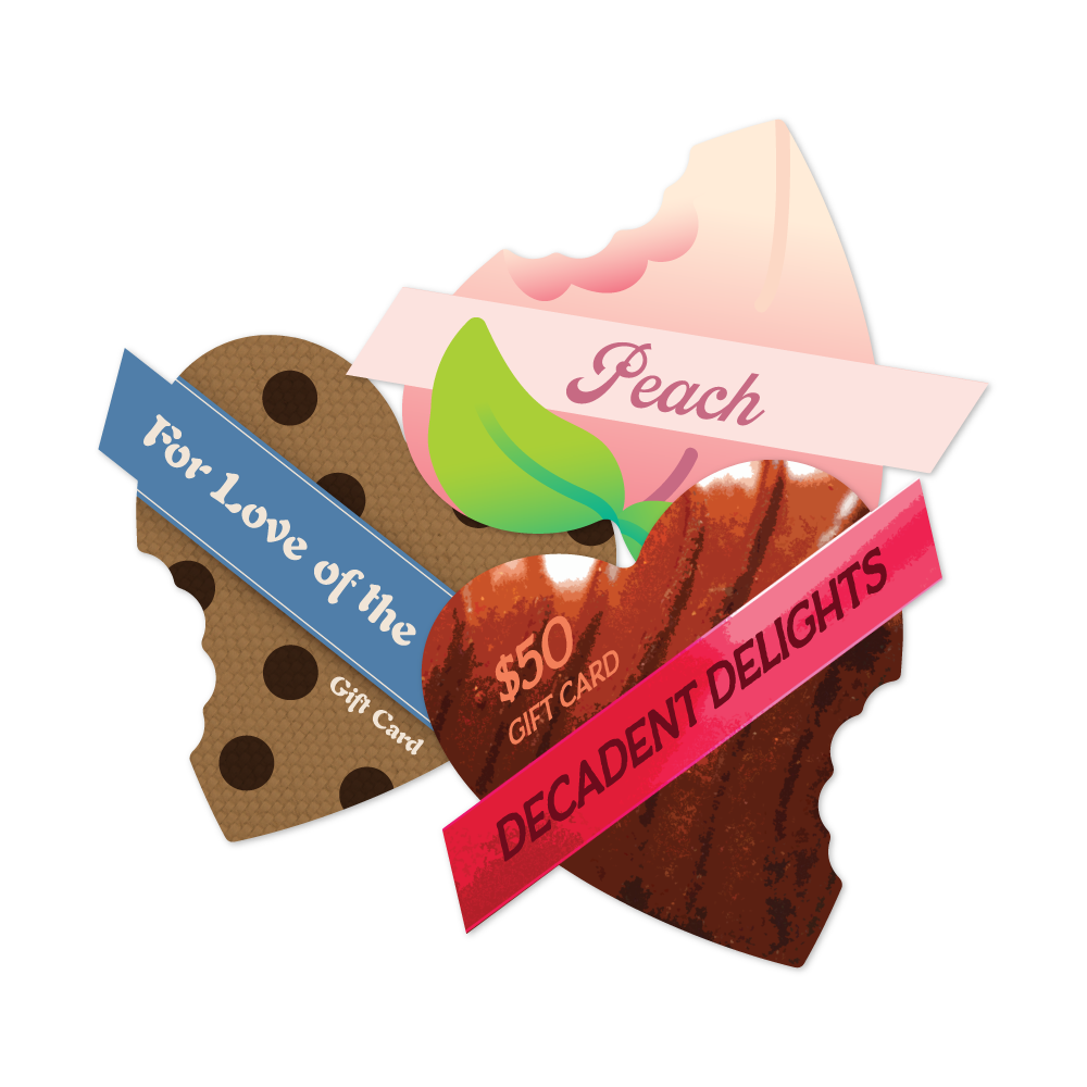 Custom Plastic 2.75" x 2.55" Heart with Bite Shape Cards