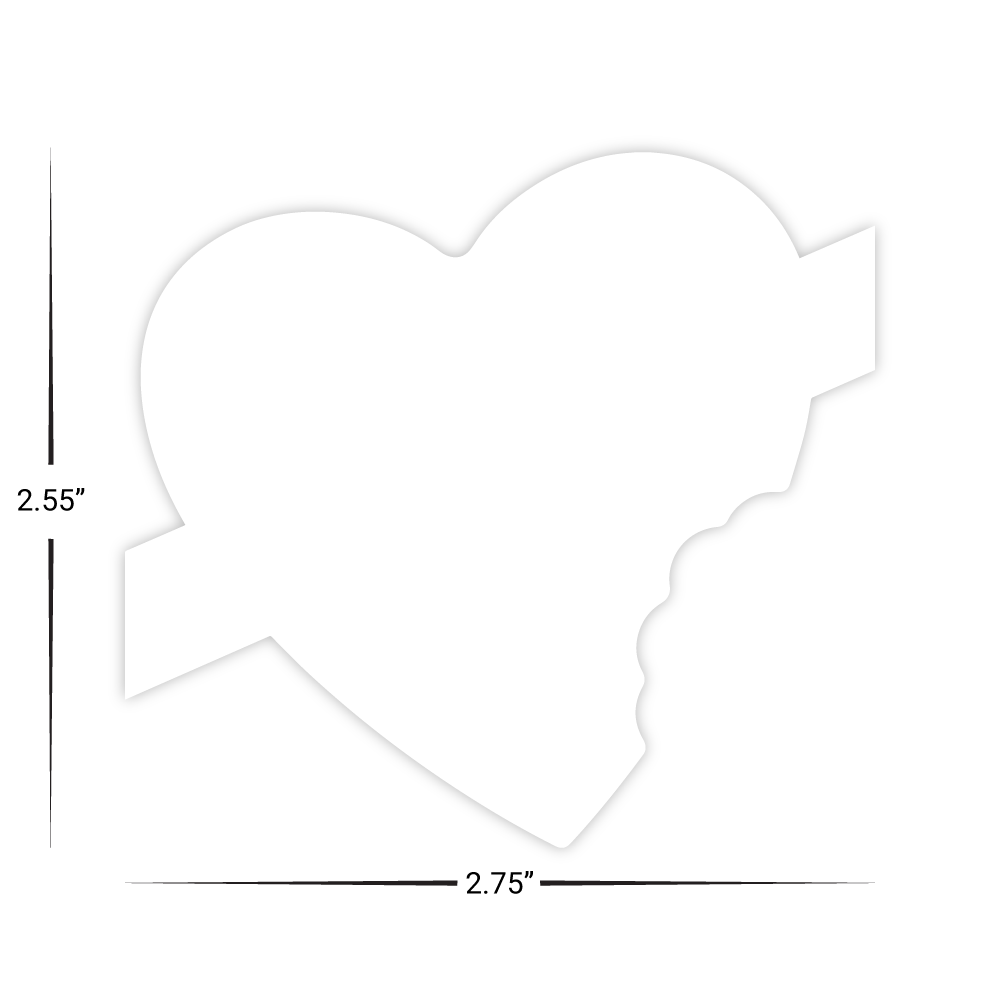 Custom Plastic 2.75" x 2.55" Heart with Bite Shape Cards