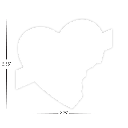 Custom Plastic 2.75" x 2.55" Heart with Bite Shape Cards