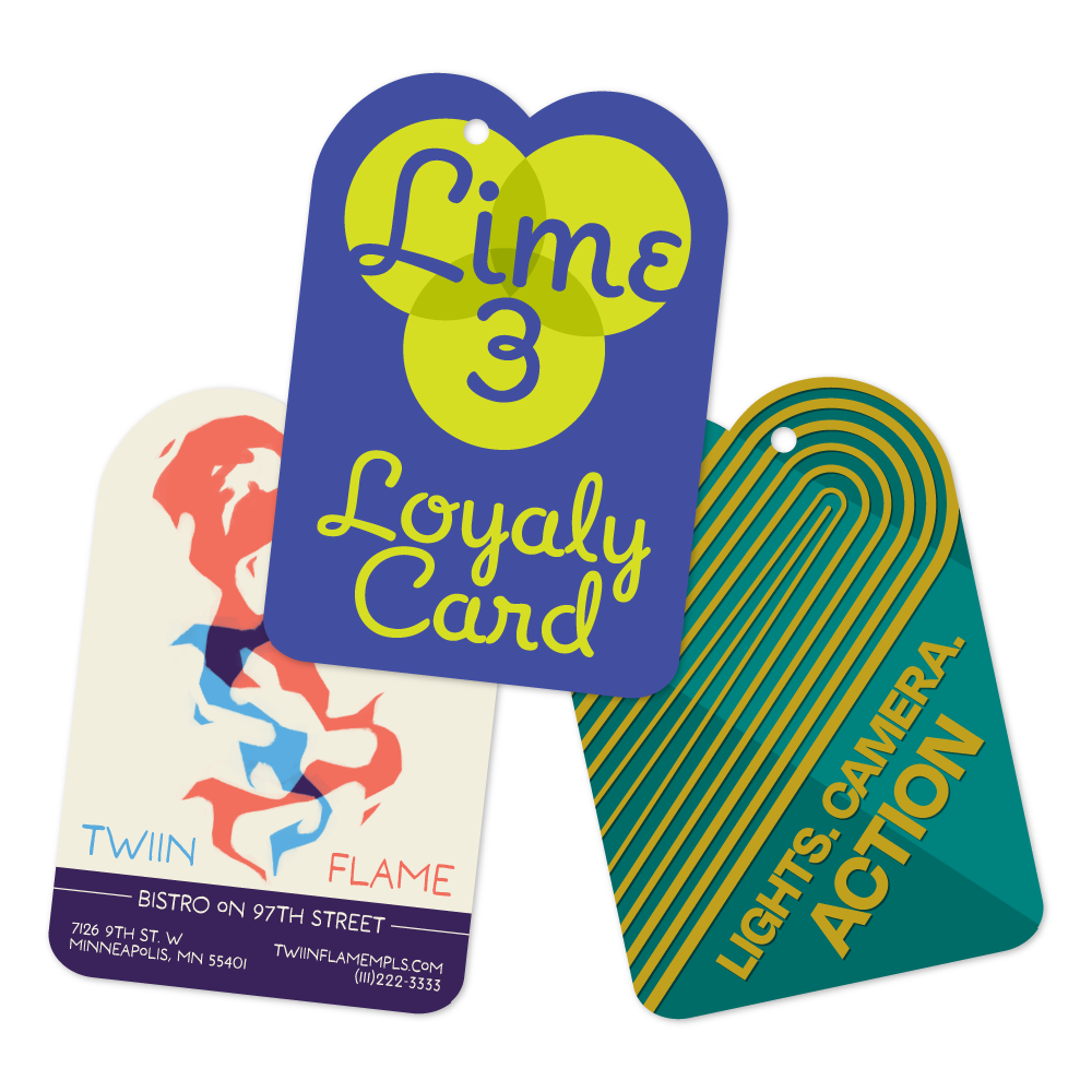 Custom Plastic 2.45" x 2.4" Two Bump Tags