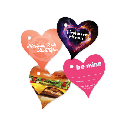 Custom Plastic 1.75" x 1.75" Heart Shape Key Tags