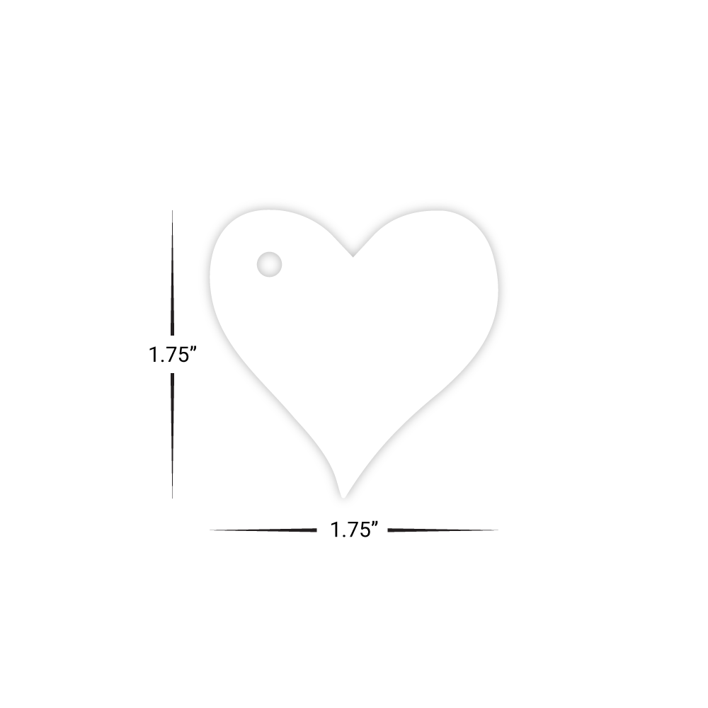 Custom Plastic 1.75" x 1.75" Heart Shape Key Tags