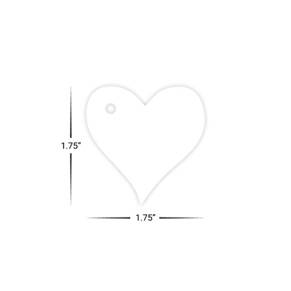 Custom Plastic 1.75" x 1.75" Heart Shape Key Tags