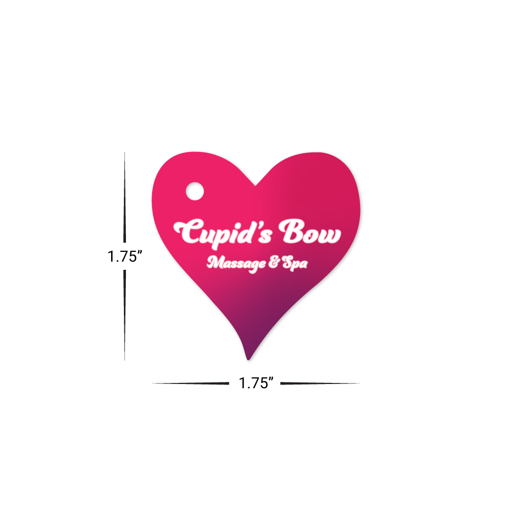 Custom Plastic 1.75" x 1.75" Heart Shape Key Tags