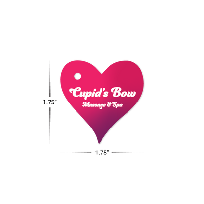 Custom Plastic 1.75" x 1.75" Heart Shape Key Tags