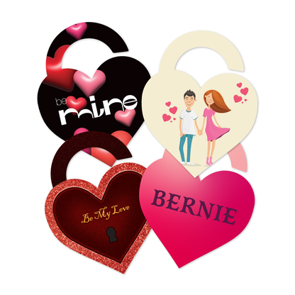 Custom Plastic 3.5" x 2.75" Heart Lock Shape Cards