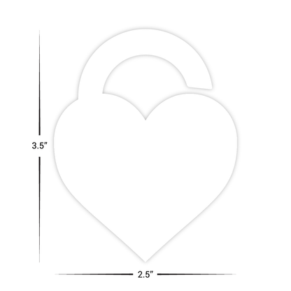 Custom Plastic 3.5" x 2.75" Heart Lock Shape Cards