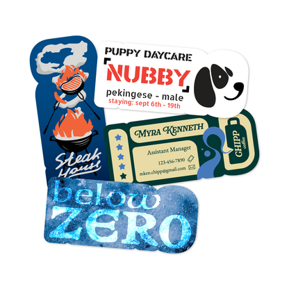 Custom Plastic 3.35" x 1.5" HERO Shape Cards
