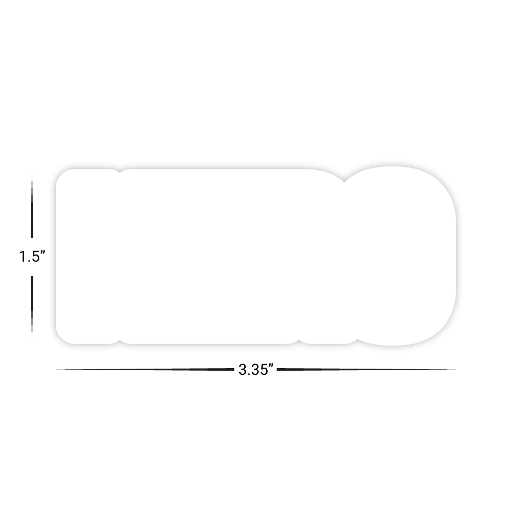 Custom Plastic 3.35" x 1.5" HERO Shape Cards