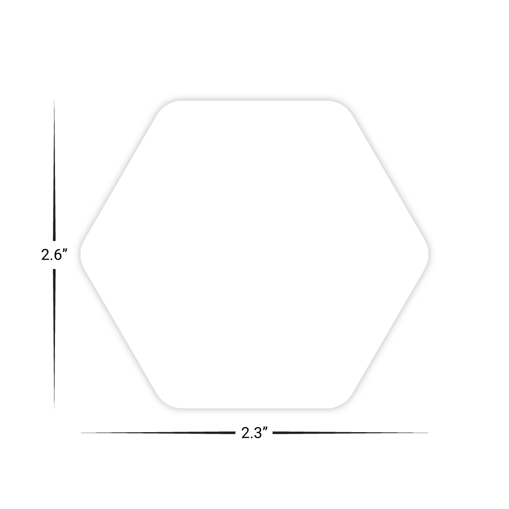 Custom Plastic 2.3" x 2.6" Hexagon Cards