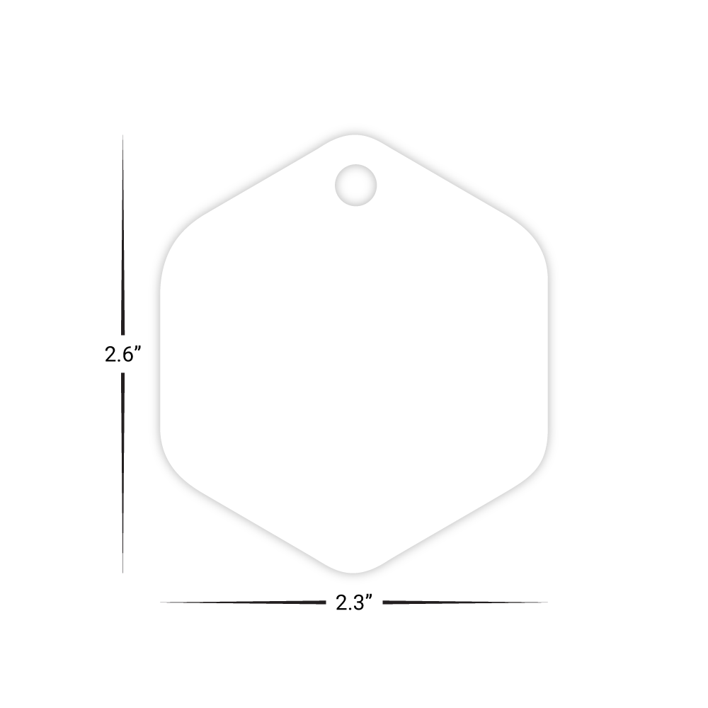 Custom Plastic 2.3" x 2.6" Hexagon Key Tags