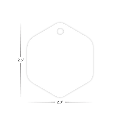 Custom Plastic 2.3" x 2.6" Hexagon Key Tags