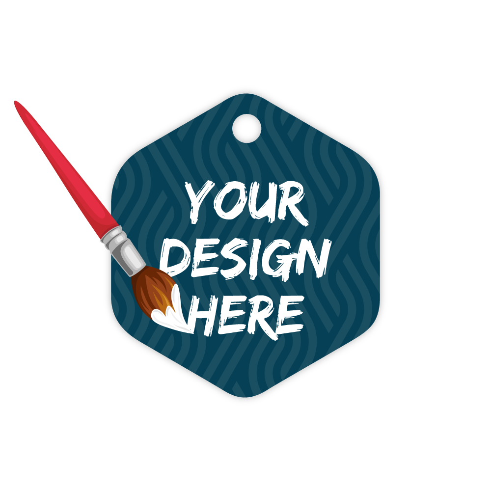 Custom Plastic 2.3" x 2.6" Hexagon Key Tags