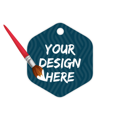 Custom Plastic 2.3" x 2.6" Hexagon Key Tags