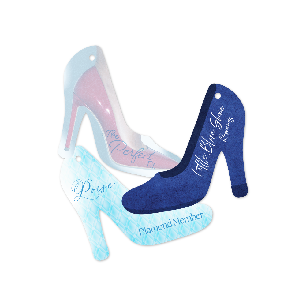 Custom Plastic 2.8" x 2.375" High Heel Shape Key Tags
