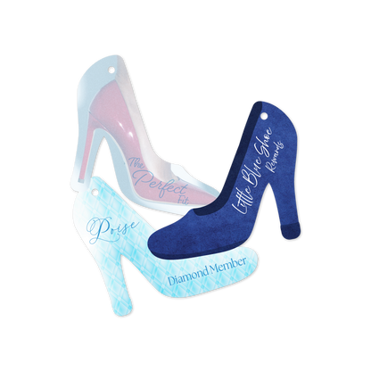 Custom Plastic 2.8" x 2.375" High Heel Shape Key Tags