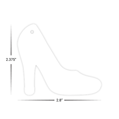 Custom Plastic 2.8" x 2.375" High Heel Shape Key Tags