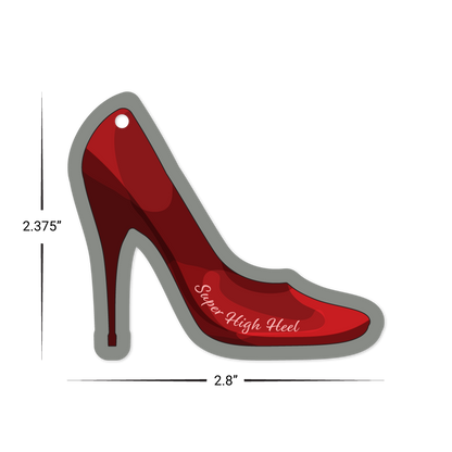 Custom Plastic 2.8" x 2.375" High Heel Shape Key Tags