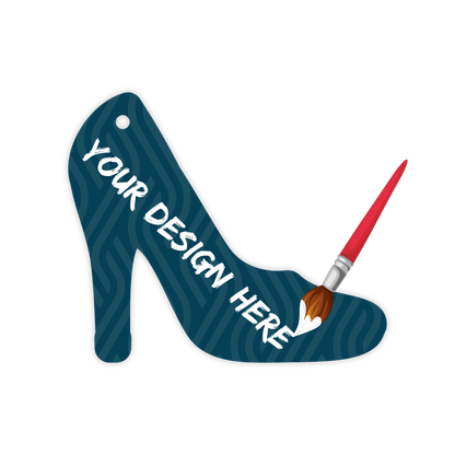Custom Plastic 2.8" x 2.375" High Heel Shape Key Tags