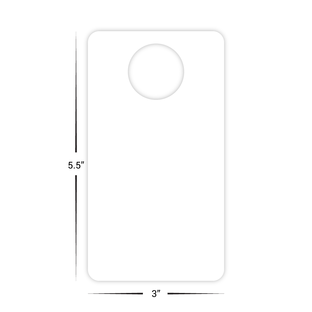 Custom Plastic 5.5" x 3" with 1.25" Hole Hanger
