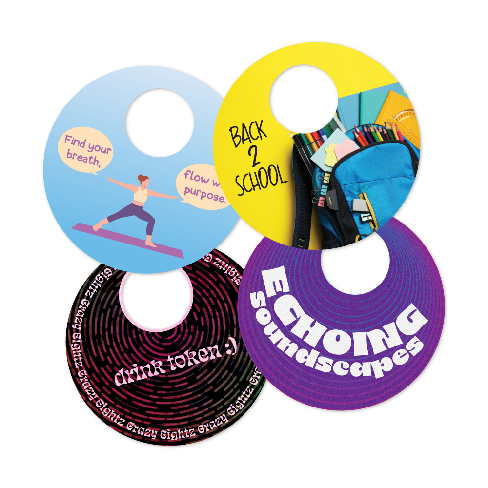 Custom Plastic 2.25" Circle Cards with Large Hole