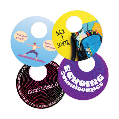 Custom Plastic 2.25" Circle Cards with Large Hole